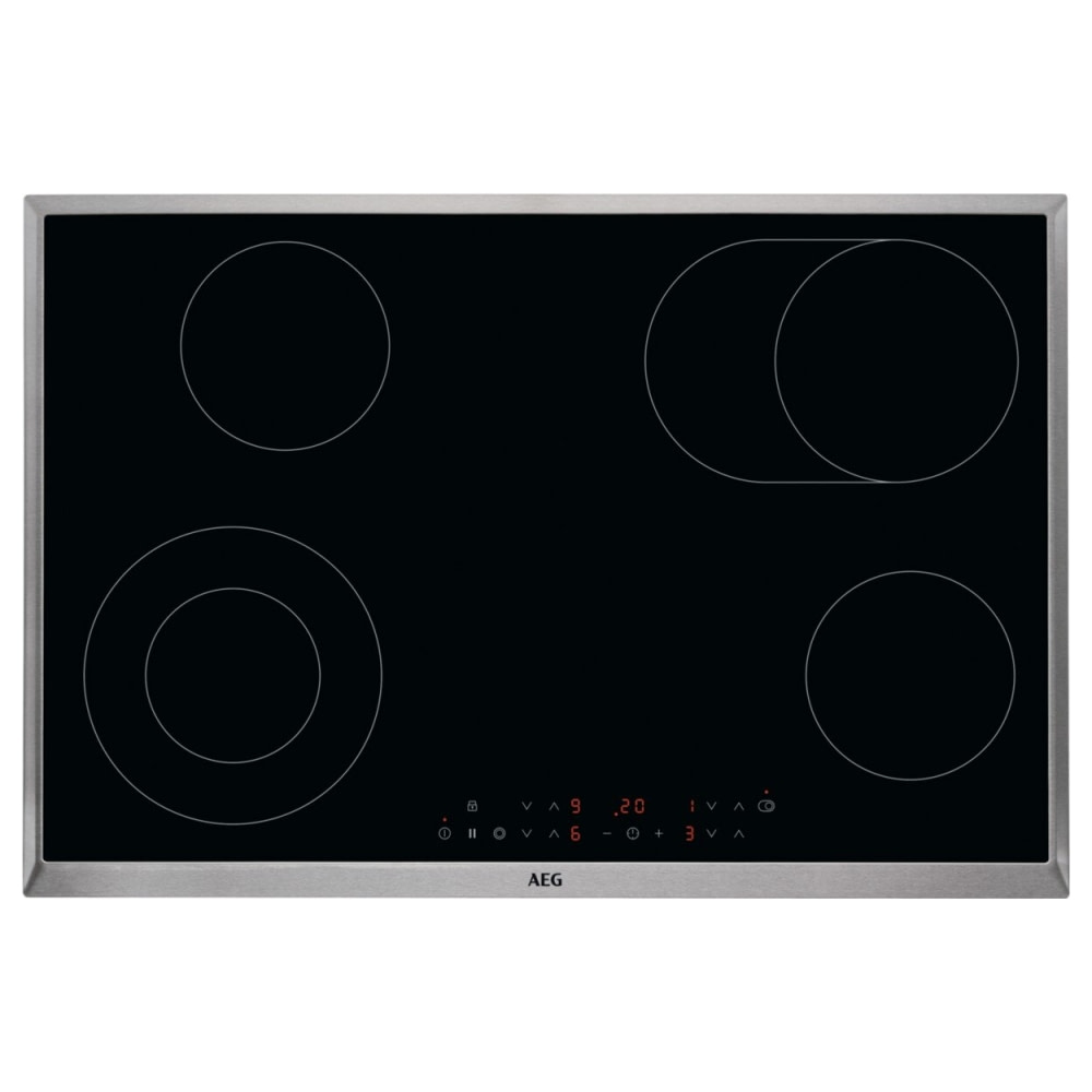 AEG HK834060XB EX DISPLAY 77cm 4 Zone Ceramic Hob STAINLESS STEEL