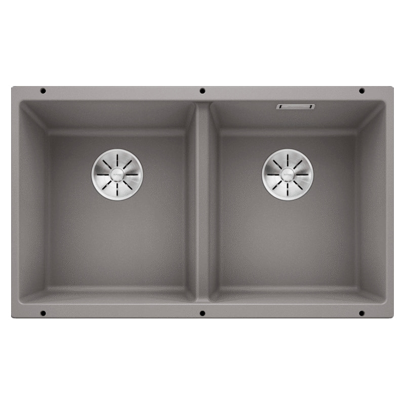 Blanco Subline 350 350 U Alumetallic Silgranit Double Bowl Undermount Sink Bl450887 Alumetallic Appliance City