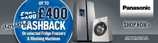 Panasonic DOUBLE CASHBACK - up to £400 Cash Back this Christmas | Appliance City 