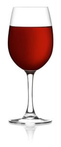 A glass of red wine