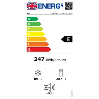 AEG NSC7G751ES 188cm Series 7000 GreenZone Integrated 70cm Wide 70