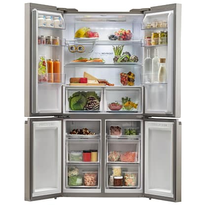 Haier HTF-540DP7 American Style Four Door Fridge Freezer - SILVER