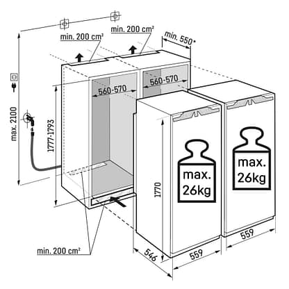 Liebherr IXRFA5175 120cm Peak BioFresh Integrated Side By Side