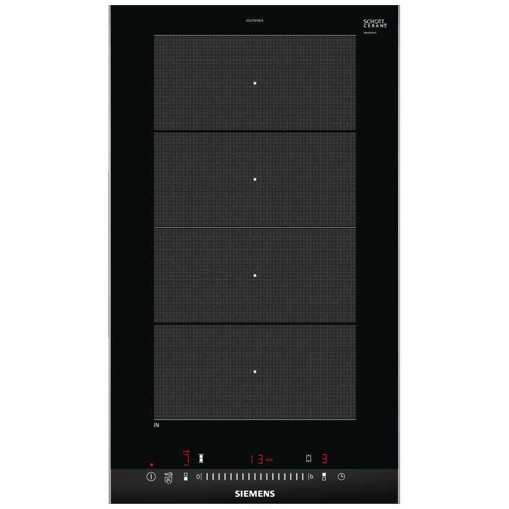 Siemens-ex375fxb1e-hob birds eye-view of a domino hob