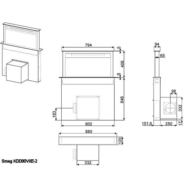 Smeg-kdd90vxe2-dimensions