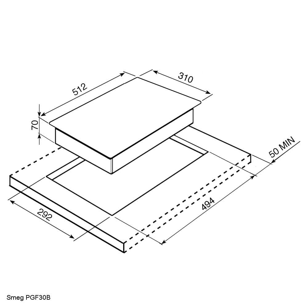 Smeg-pgf30b-dimensions
