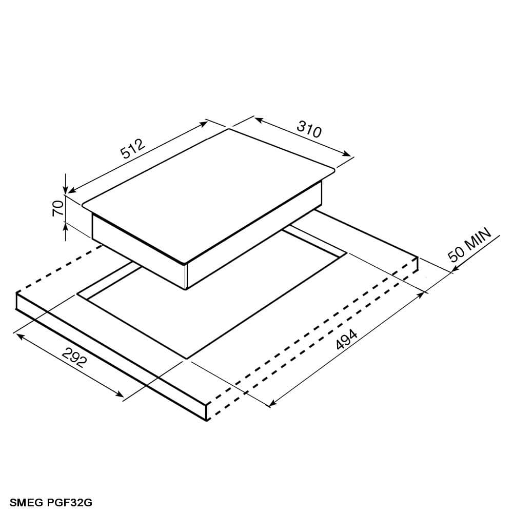 Smeg-pgf32g-dimensions
