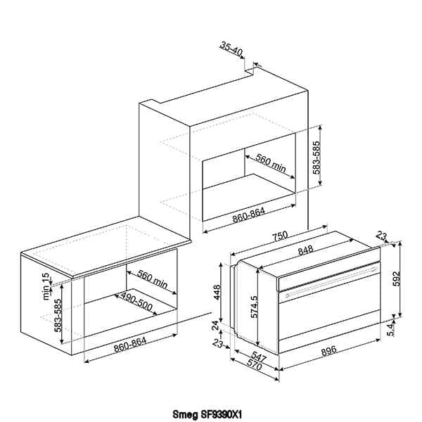 Smeg-sf9390x1-dimensions