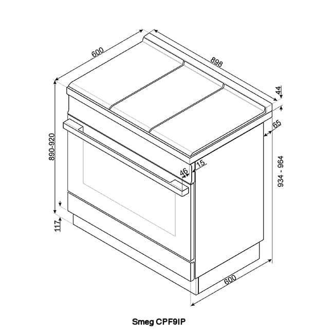Smeg-cpf9ip-dimensions