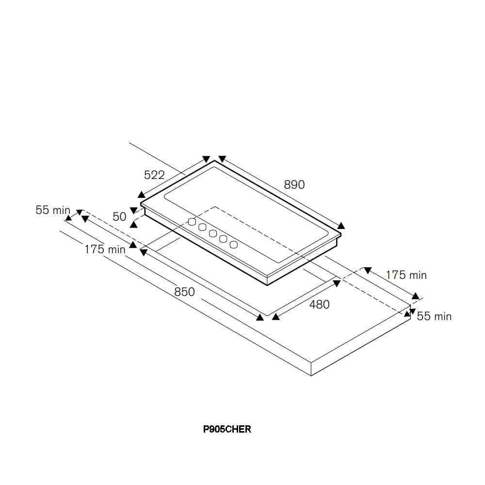 Bert-p905cher-dimensions