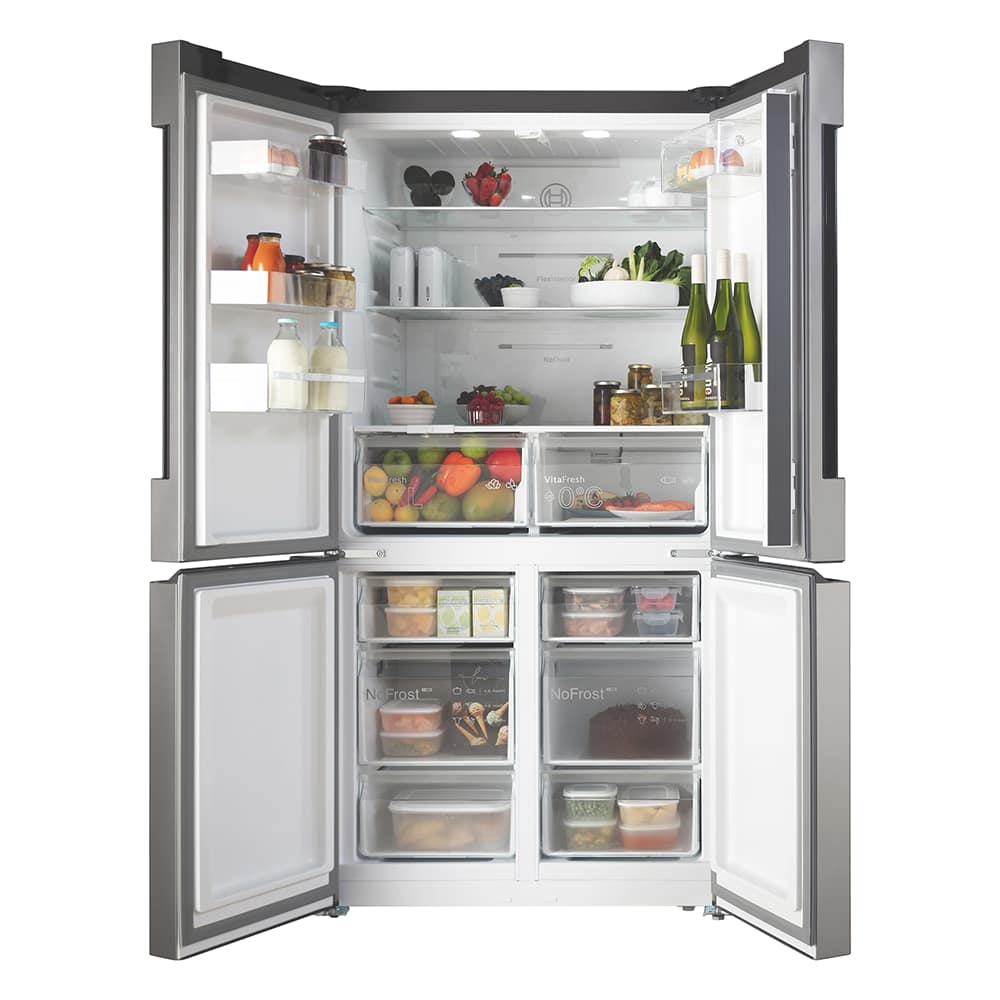Bosch KFN96VPEAG Open Bosch KFN96VPEAG French Style 4 Door Fridge Freezer – SILVER