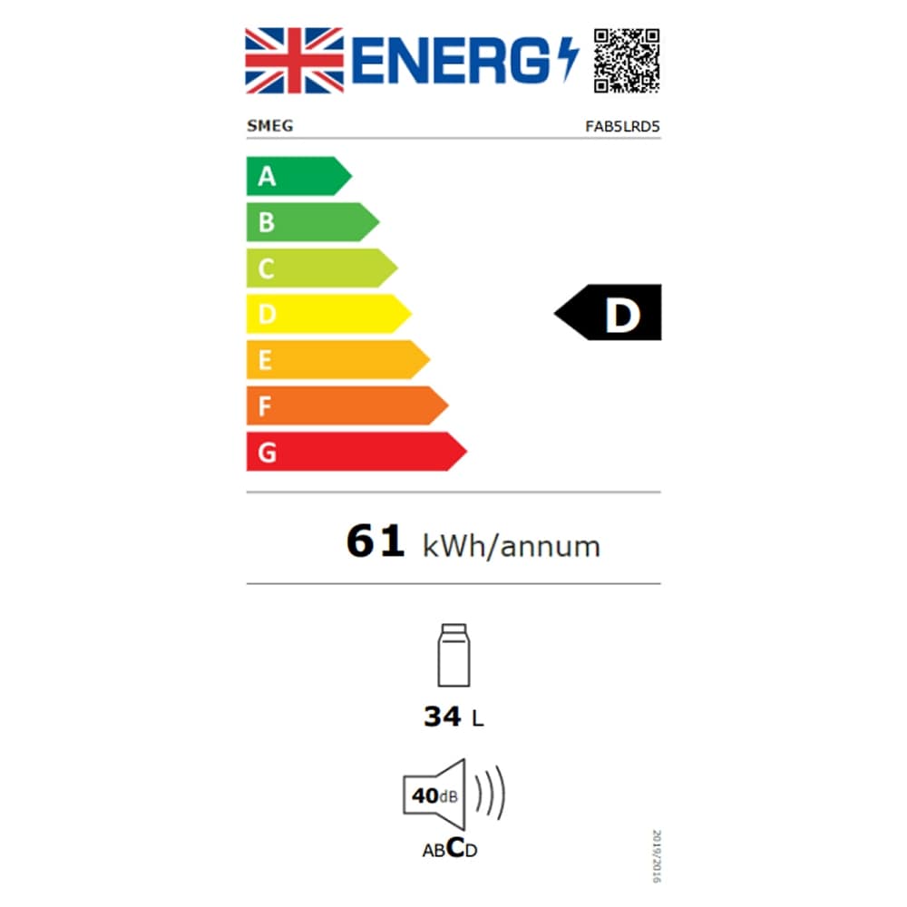 Smeg-fab5lrd5-el energy label Rated D