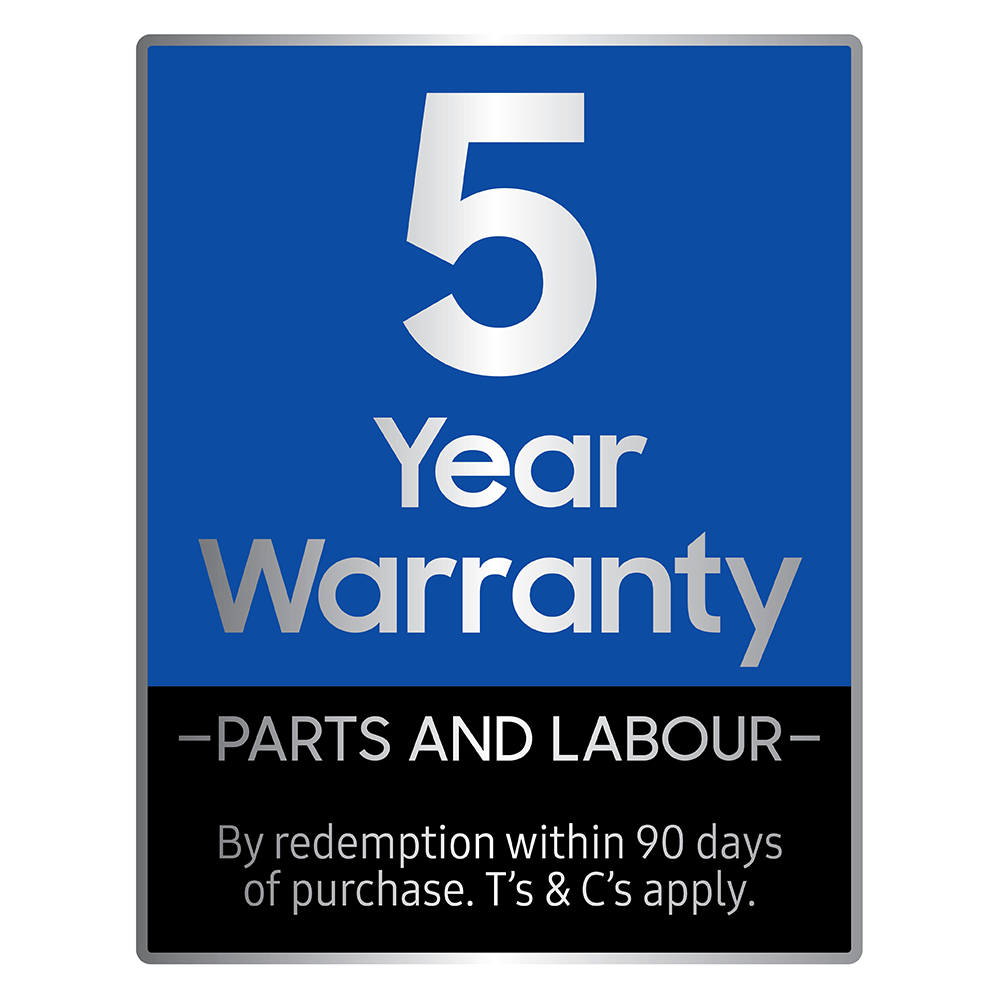 5YW-1000x1000 Samsung 5 Year warranty on parts and labour