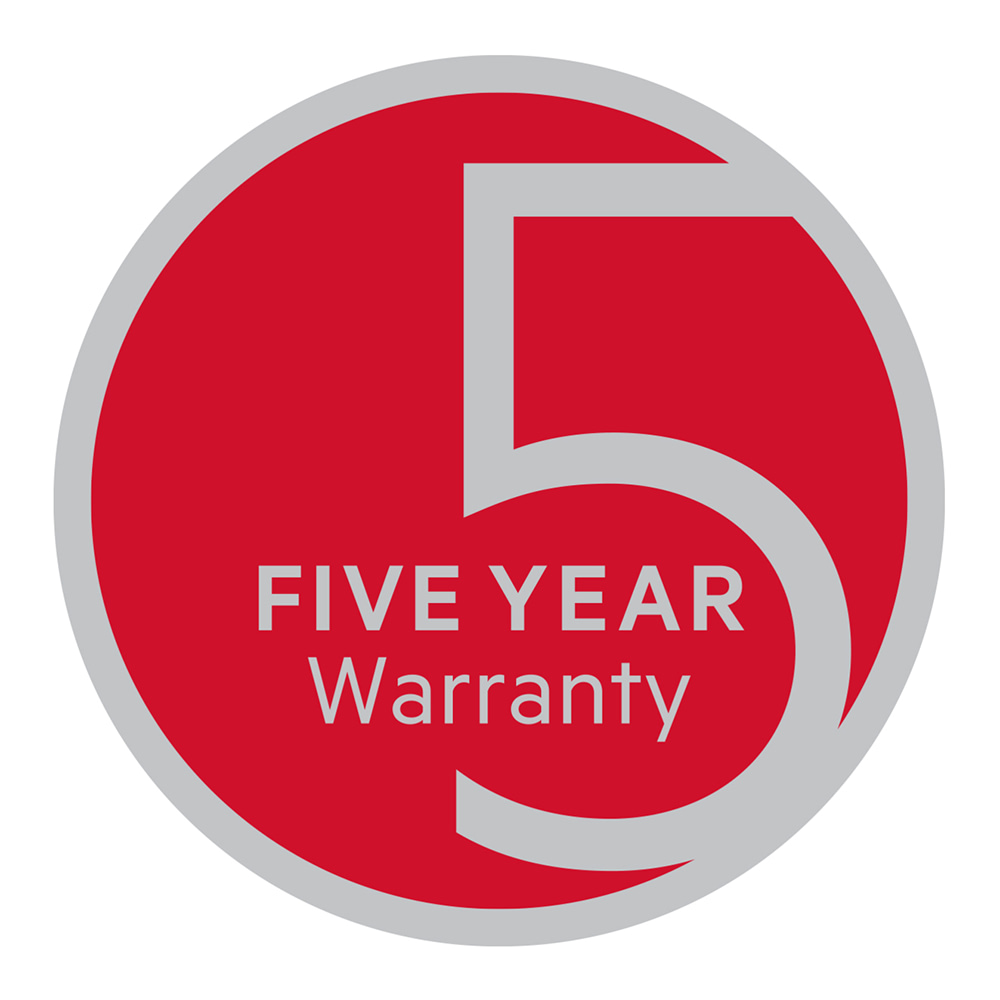 AEG-5yw AEG 5 year warranty logo in red and grey
