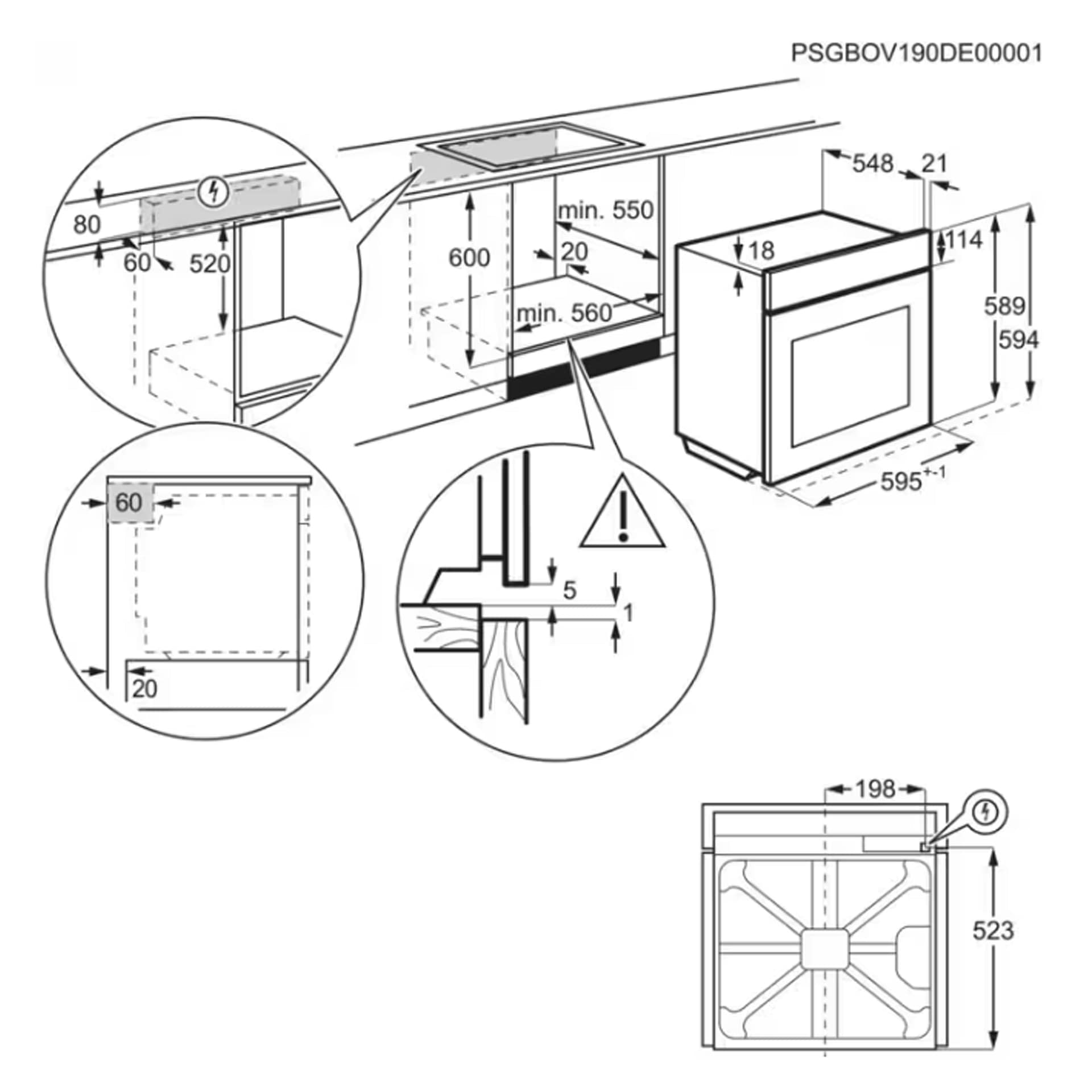 AEG BPX53506EM Dimensions 1 2000x2000