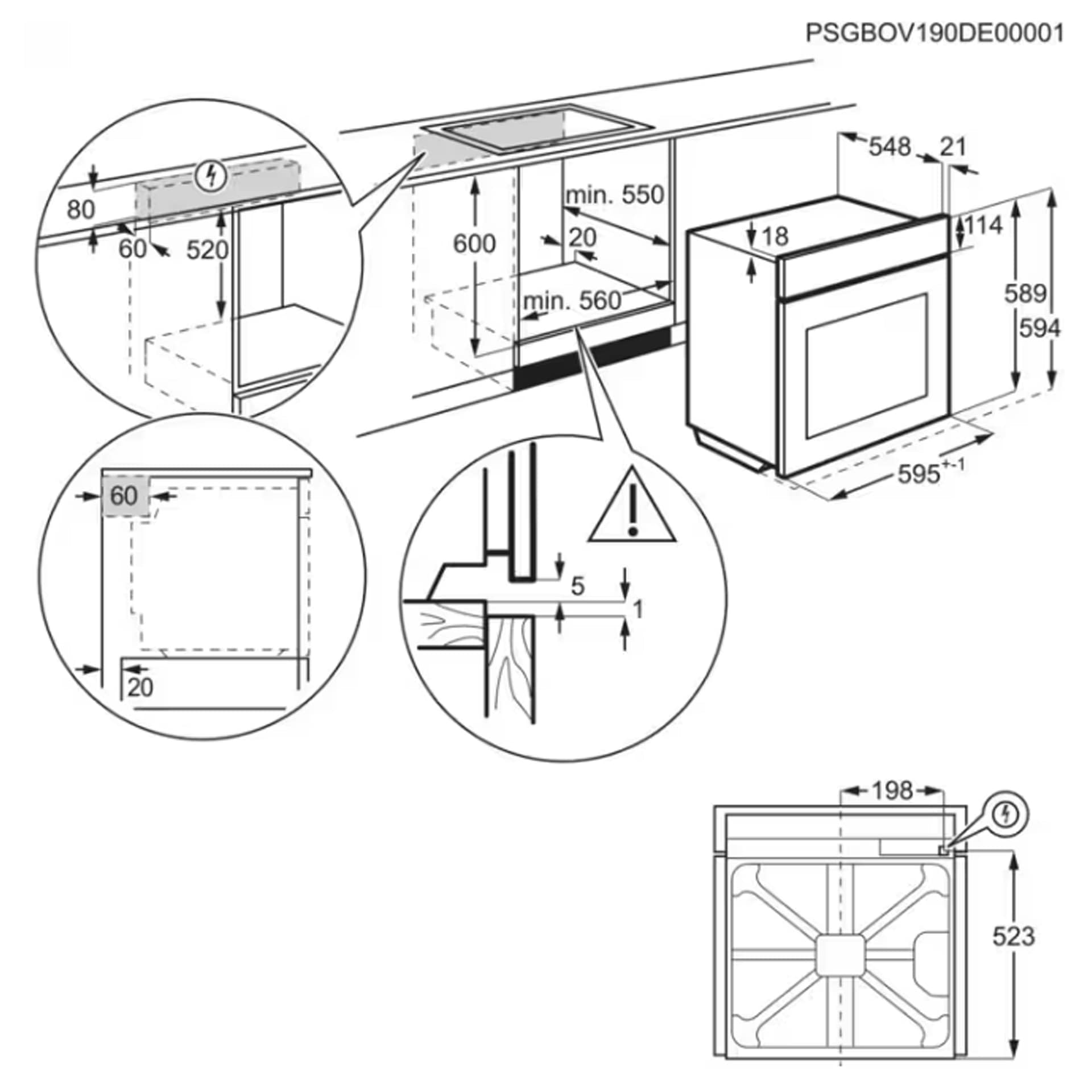 AEG BPX535A61B Dimensions 1