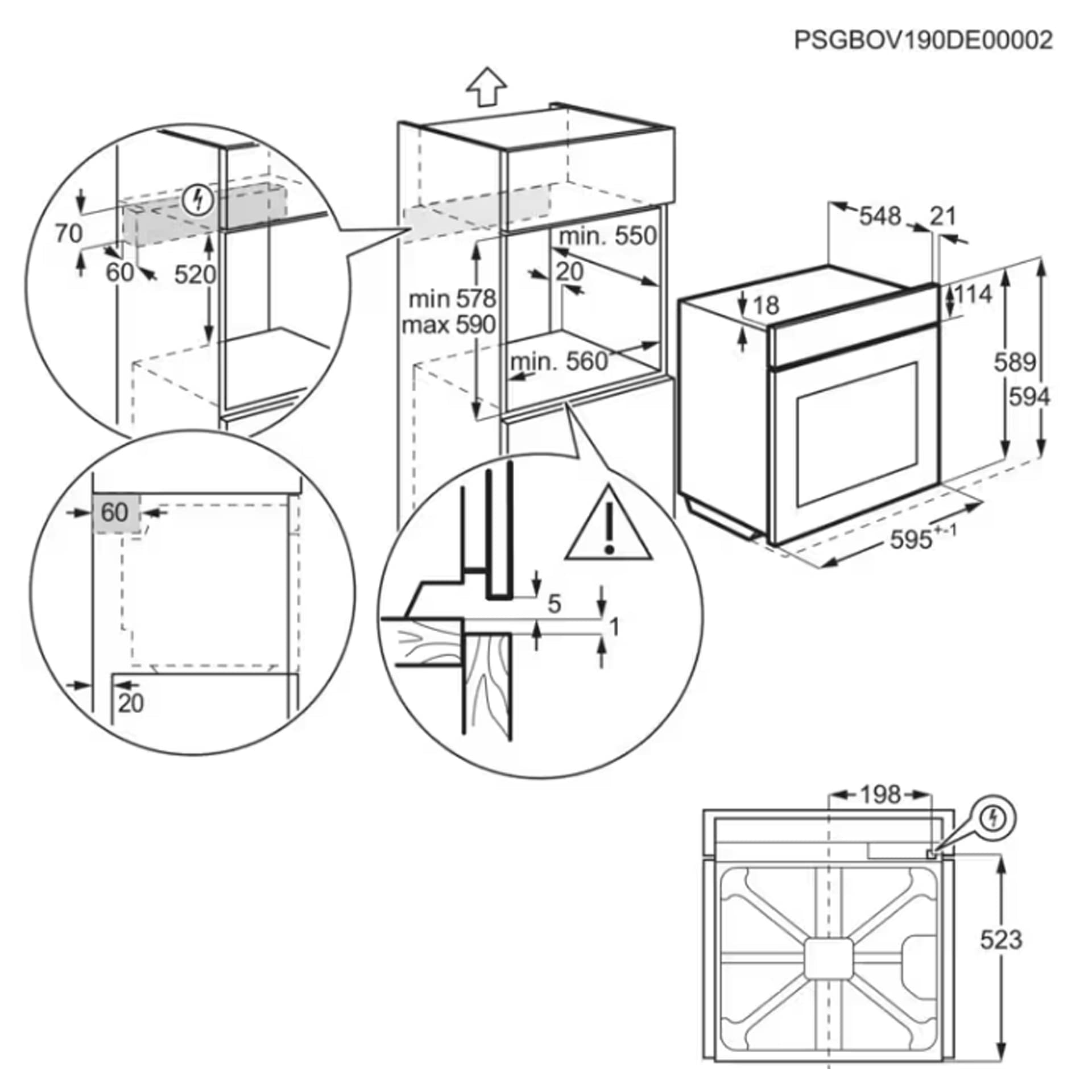 AEG BPX535A61B Dimensions 2