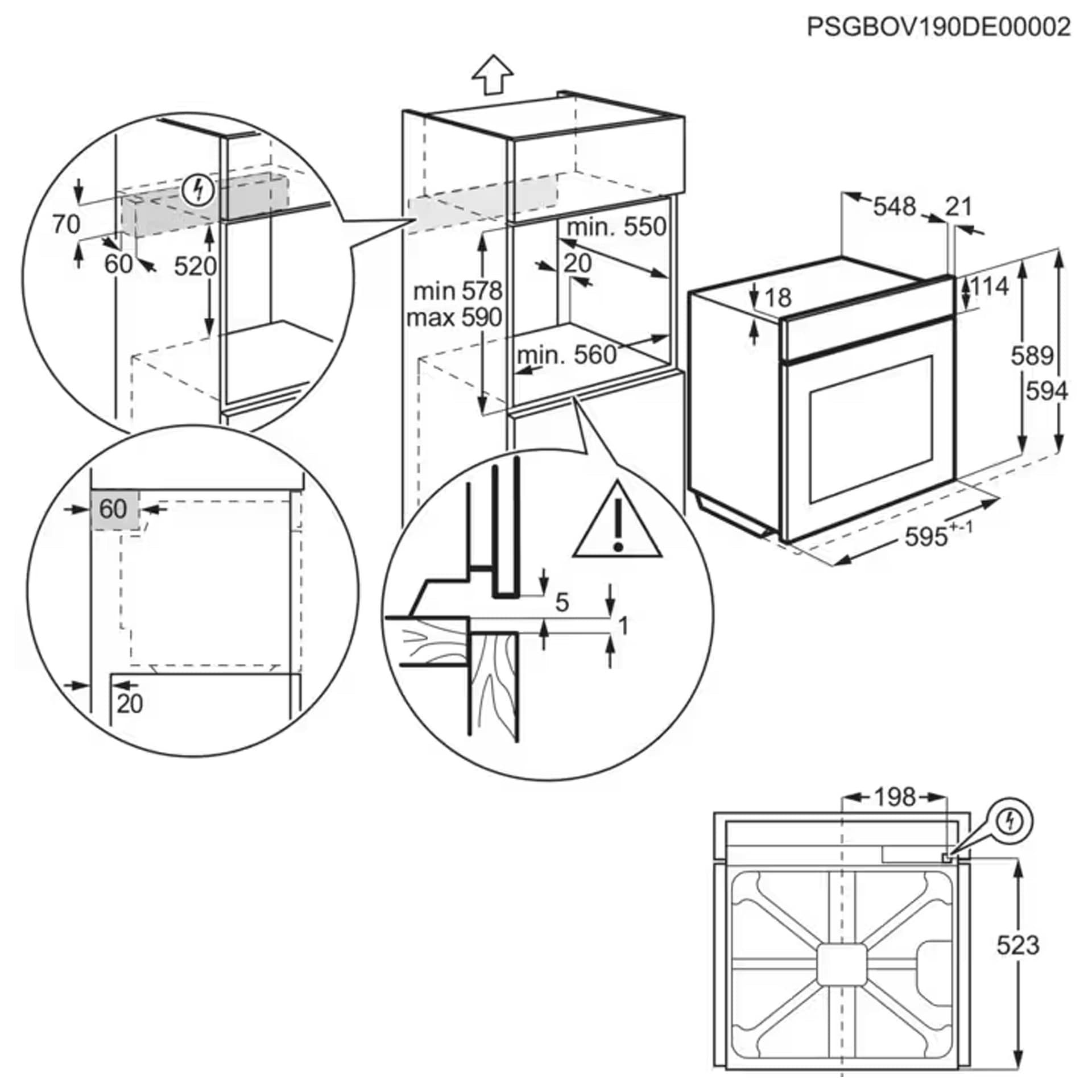 AEG BEX535A61M Dimensions 2 2000x2000