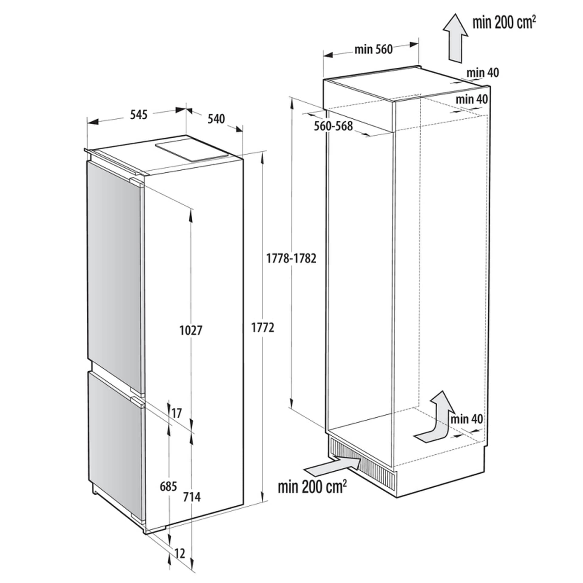 Hisense RB3B250SAWE Dimensions 2000x2000