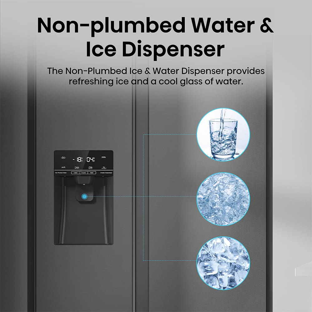 4 RS5P535NTFDUK Fridge Freezer Non Plumbed water and ice