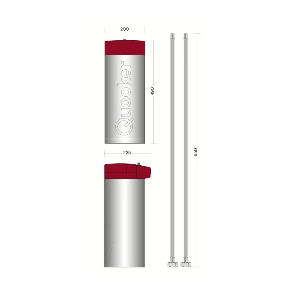 Quooker-flex-combi+tank-dimensions