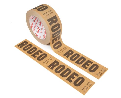 Printed Paper Tape | Colours - 1 (Black), with natural brown base material | Positive Print Custom Printed Paper Tape | Colours - 1 (Black), with natural brown base material | Positive Print