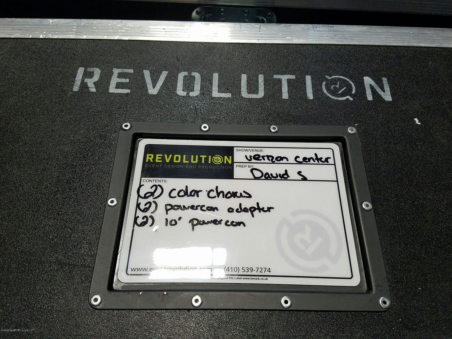 Le Mark's Custom Printed PAL Case Labels for Revolution Events