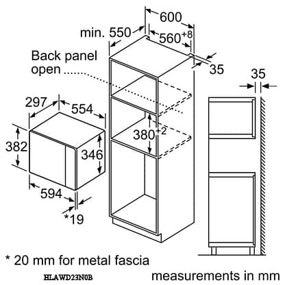 Neff Hlawd N B N Built In Microwave For Wall Unit Stainless Steel