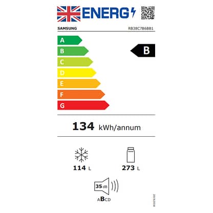 Samsung RB38C7B6BB1 60cm Frost Free Fridge Freezer - BLACK STEEL ...