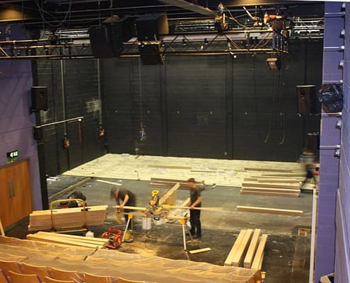 Sprung Stage Floor at Edge Hill University (Installation)