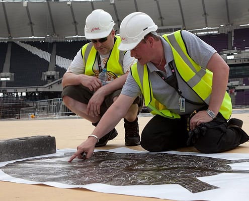 Printed Floor for London 2012 Opening Ceremony (construction - planning installation)