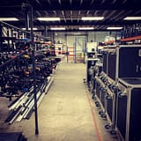 Colour-coded cables and well labelled Flight cases