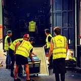 Custom PAL road case labels for Fisher Hires