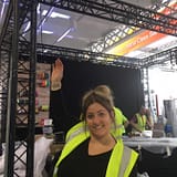 Setting up the Le Mark stand at PLASA