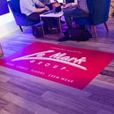 Le Mark custom printed floor in the PLASA Members Lounge