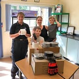 Christine delivers gaffer tape to RSPCA Block Fen