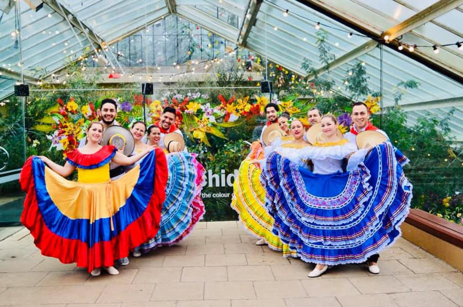 Colombian Dancers at Kew Gardens Orchid Festival