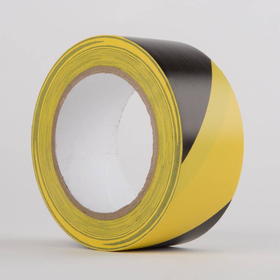 BLACK/YELLOW Hazard PVC Tape