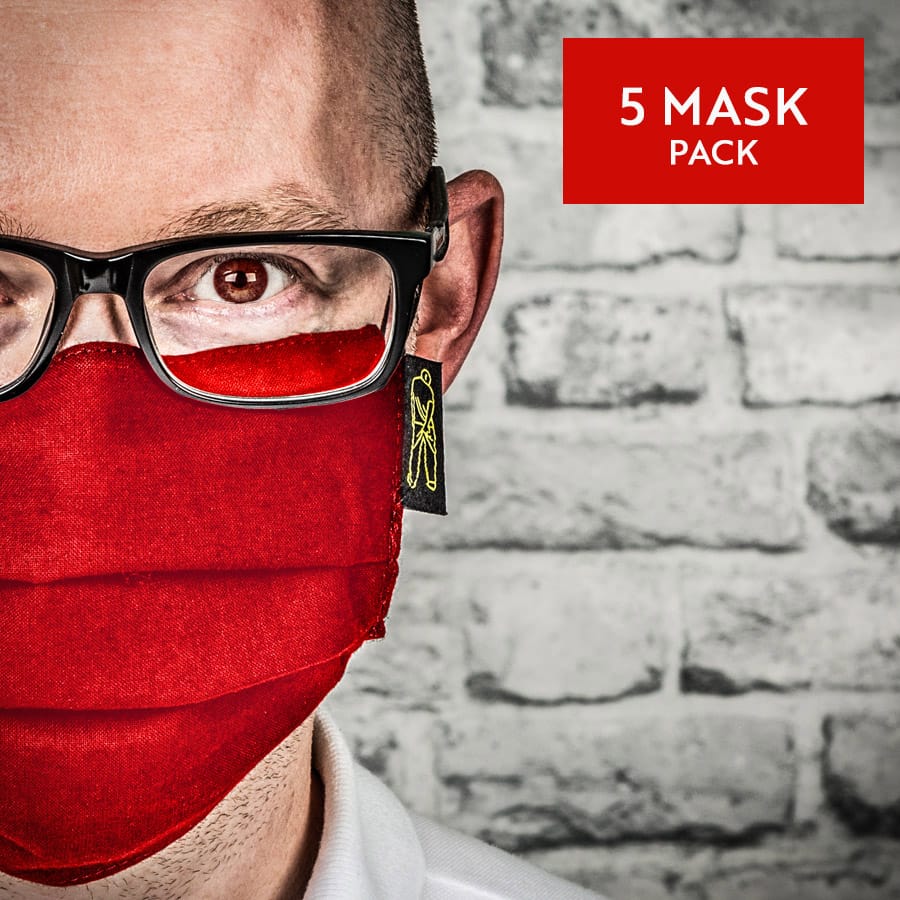 red cotton face mask