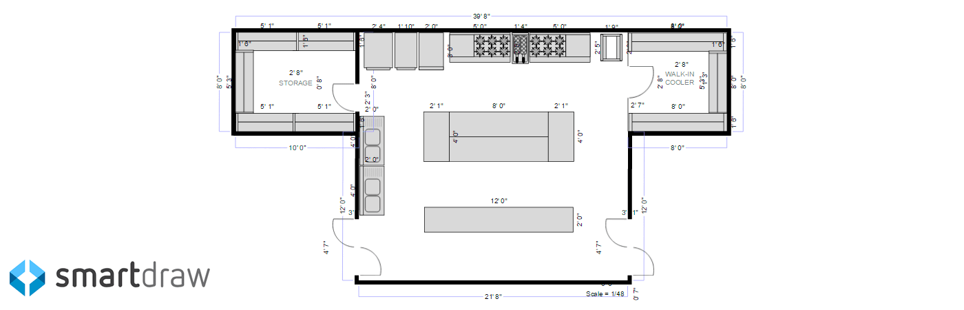 Smartdraw Kitchen Design Kitchen Floor Plan Design Software