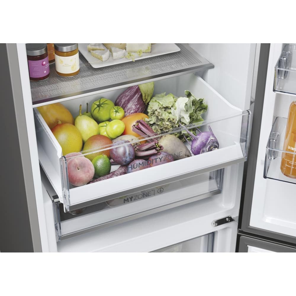 Haier HDPW5618CNPK 60cm Frost Free Fridge Freezer - SILVER - Appliance City