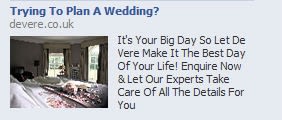 Trying to plan a wedding? Facebook ad