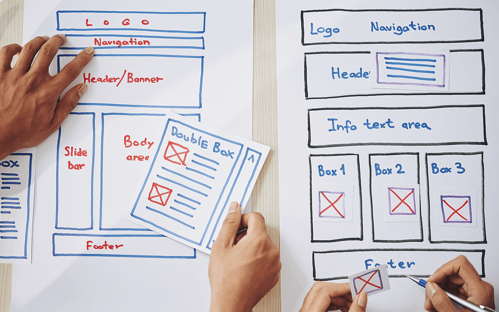 Wireframing your website with paper, pens and scissors
