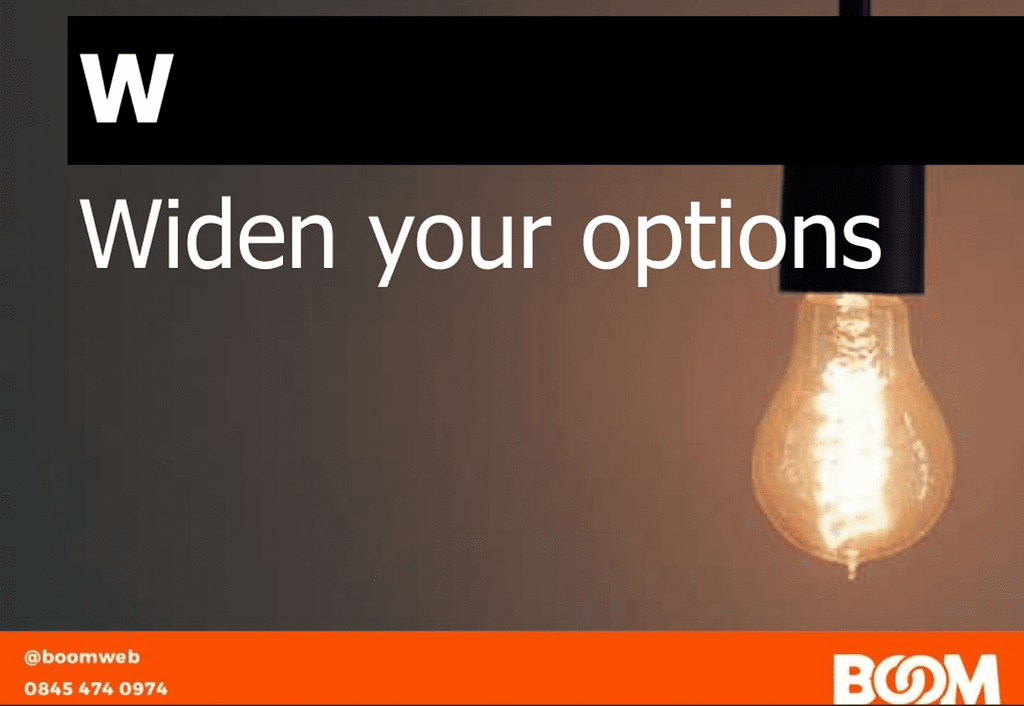 Lightbulb, widen your options