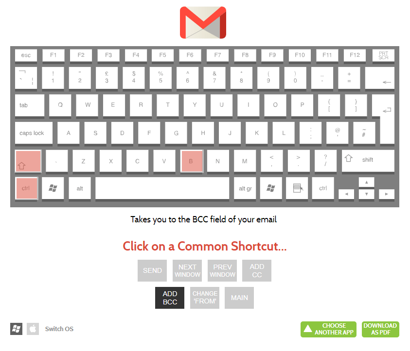 GMail keyboard shortcuts