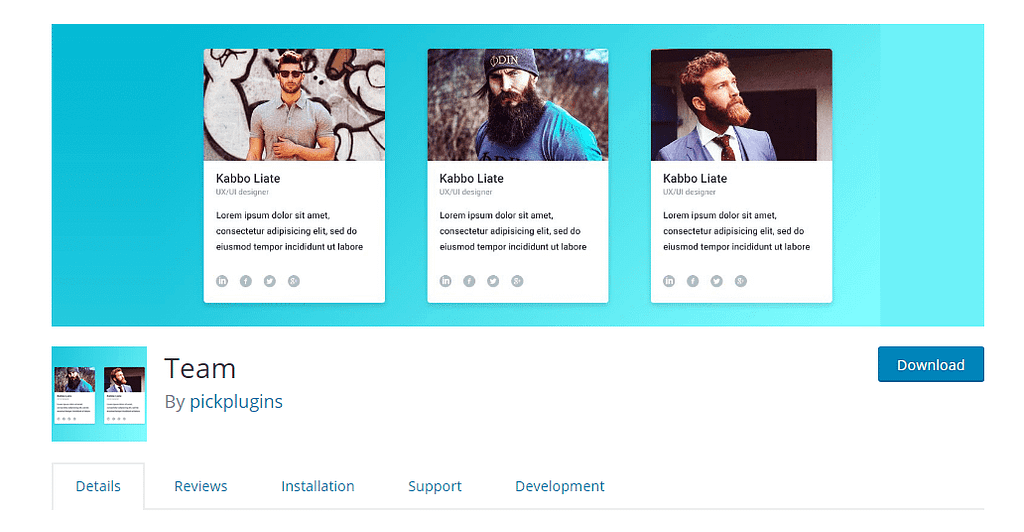 Meet the Team Page example