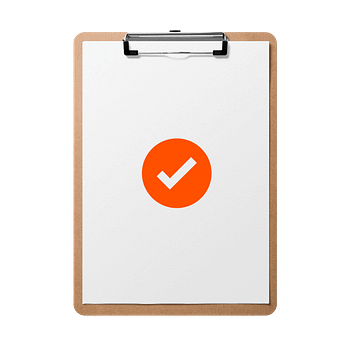 A clipboard showing a checkmark