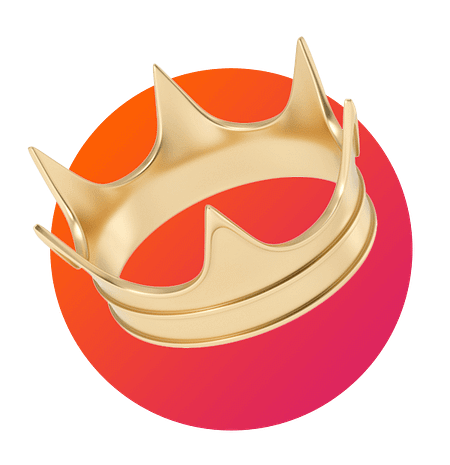 A golden crown on an orange background
