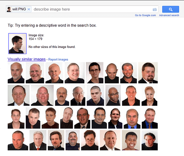 Google Search by Image thinks Will Critchlow is bald