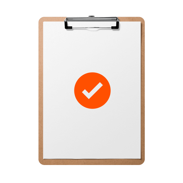 A clipboard showing a checkmark